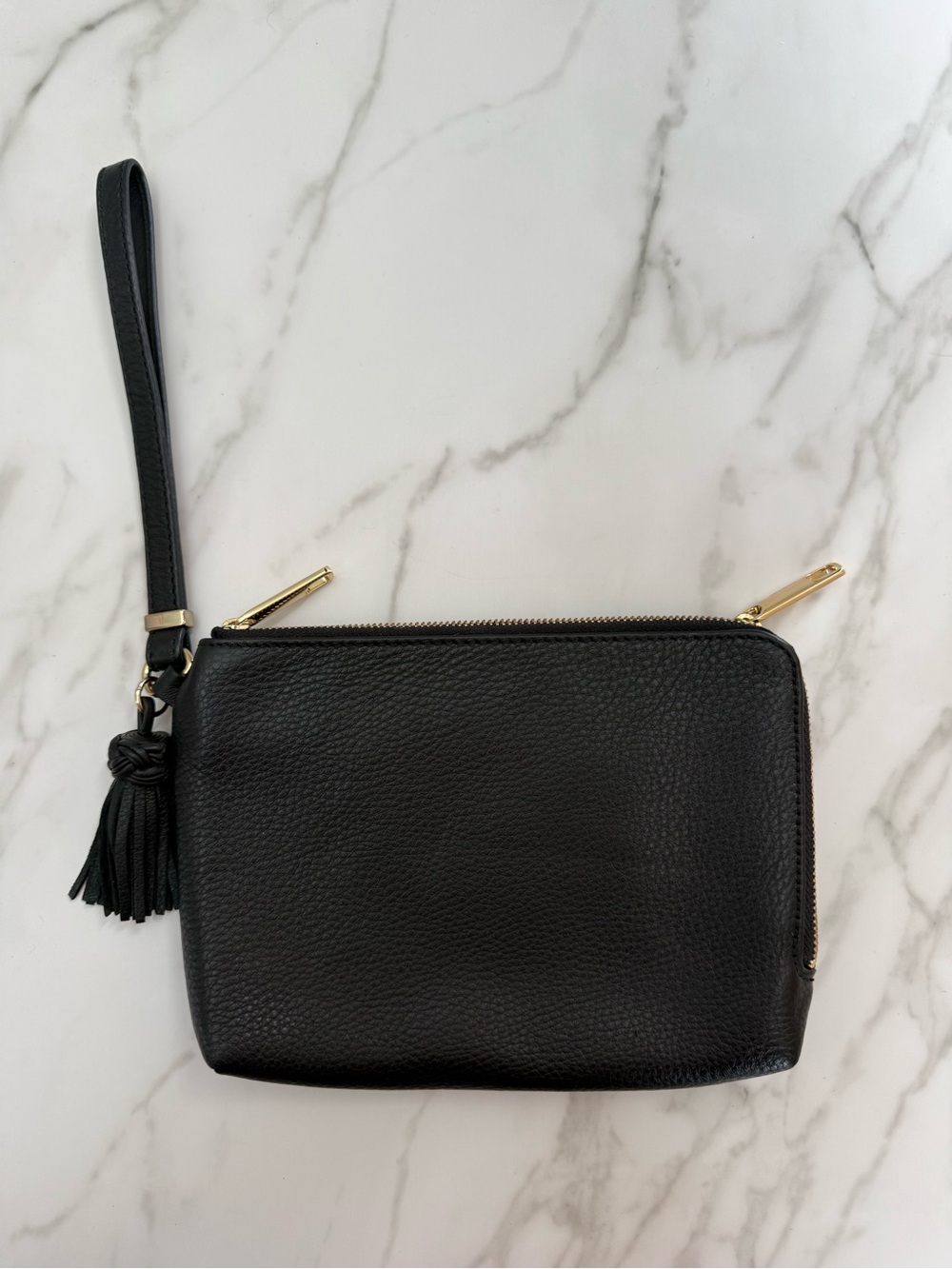 Talbots Black Leather Wristlet Clutch - Classic Carry